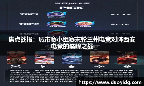 焦点战报：城市赛小组赛末轮兰州电竞对阵西安电竞的巅峰之战